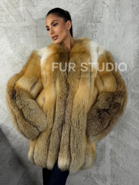 Шуба из меха лисы Gold - фото 5