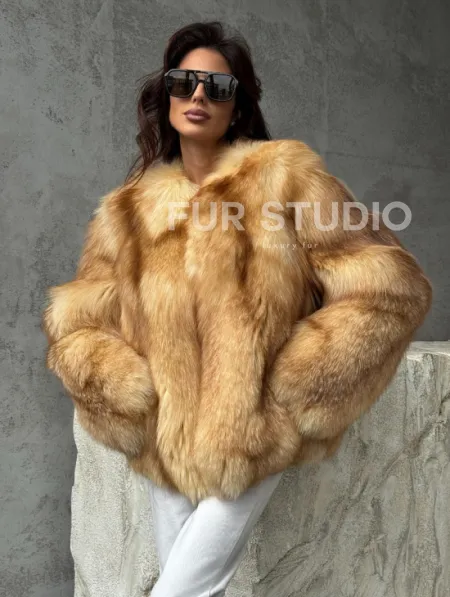 Шуба из натурального лисьего меха - фото 6