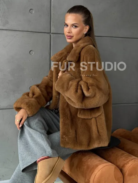 Женская норковая куртка - фото 0