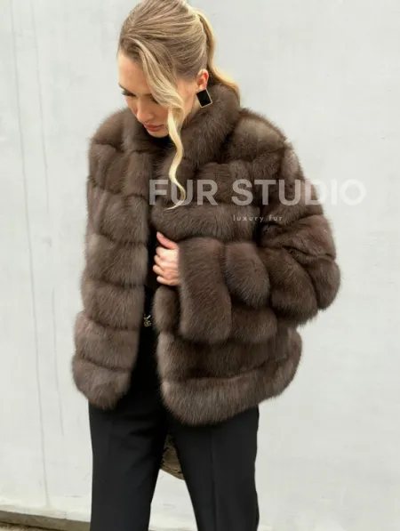 Меховой жакет из куницы - фото 10