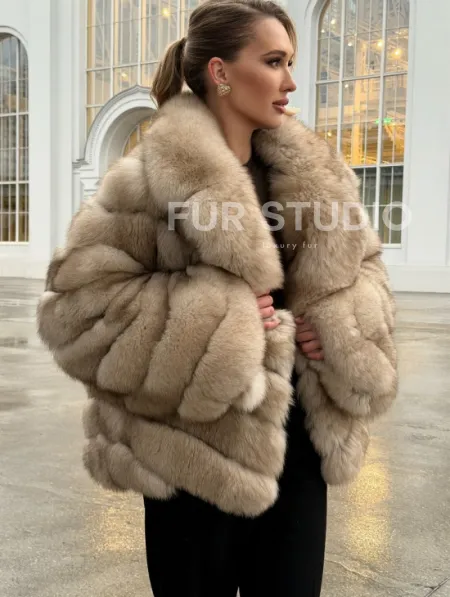 Шуба из песца под куницу - фото 5