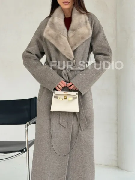 Пальто женское с норкой - фото 4