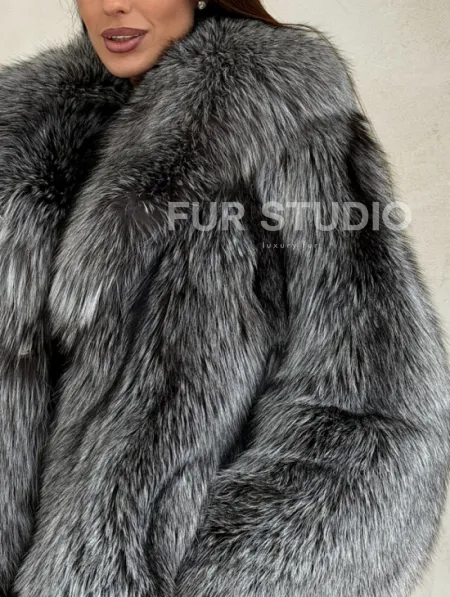 Полушубок из чернобурой лисы - фото 3