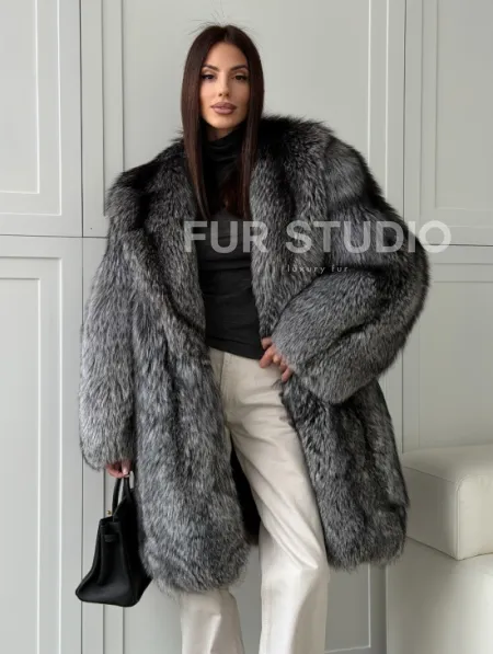 Шикарная шуба из чернобурки - фото 9