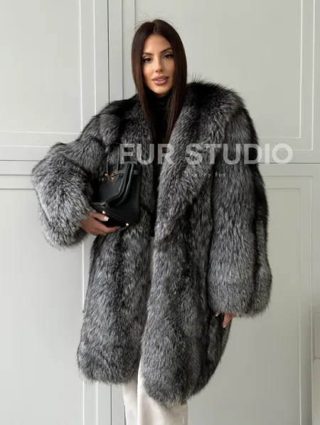 Шикарная шуба из чернобурки - фото 7