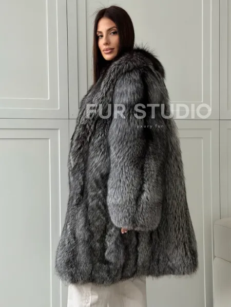 Шикарная шуба из чернобурки - фото 4