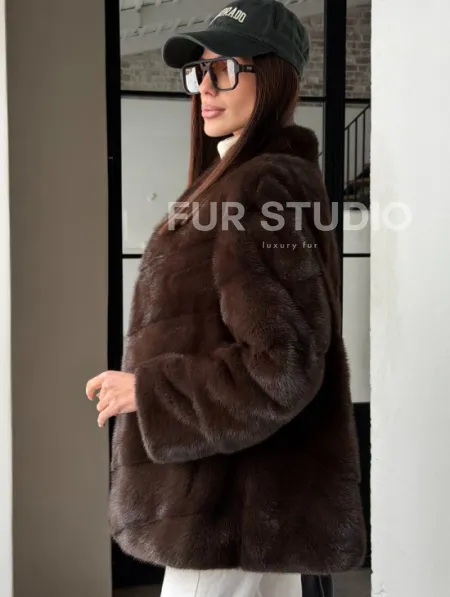 Женский норковый полушубок - фото 5