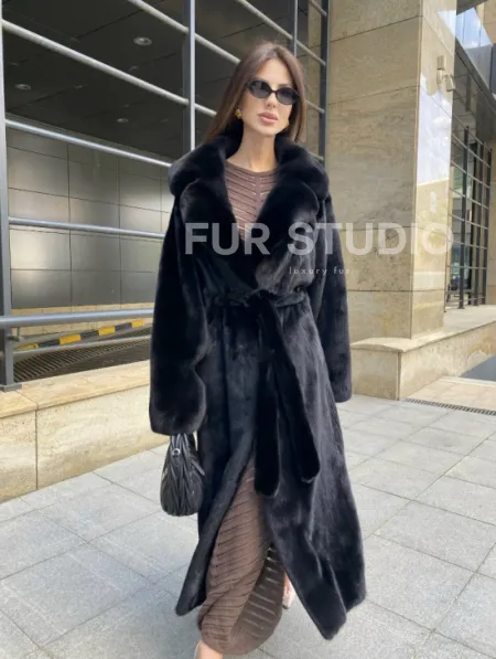 Норка BLACKGLAMA роспуск английский воротник - фото 0