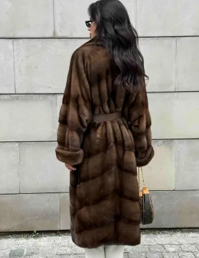 Кимоно шуба английский воротник - цвет соболь - фото 6