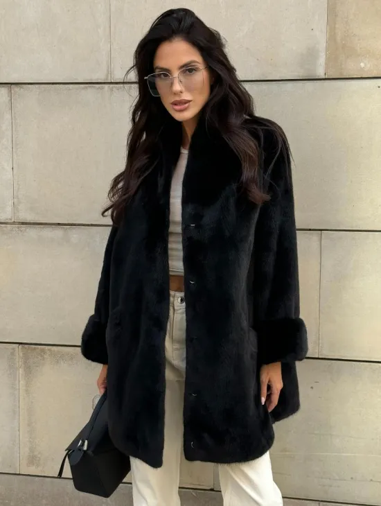 Черная короткая шуба из меха норки Blackglama - фото 0