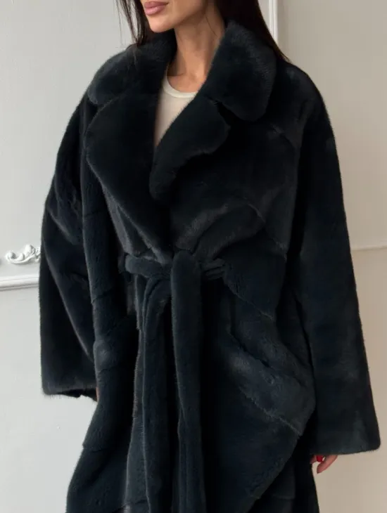 Шуба норковая фасон кимоно паркет из меха аукционной норки Kopenhagen Fur - фото 2