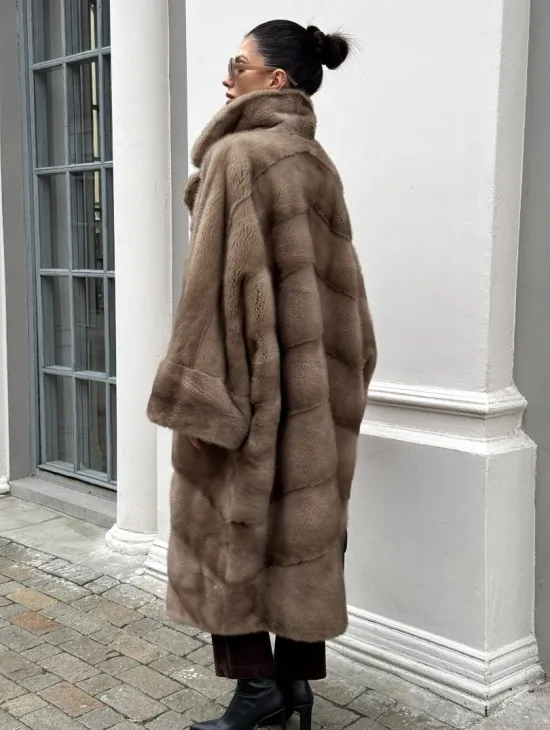 Норковая шуба Бохо из меха скандинавской норки Pastel (большие размеры) - фото 6