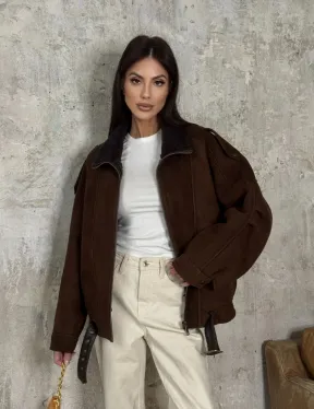 Дубленка - бомбер на молнии из овчины MERINO - фото 10