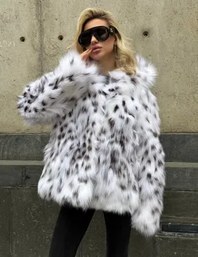 Полушубок из лисы под рысь с капюшоном - фото 2