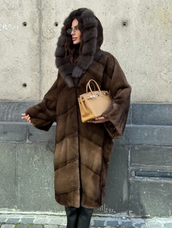 Норковое пальто в стиле 