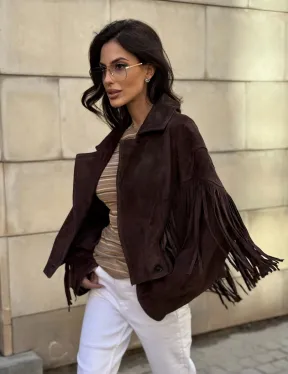 Кожаная куртка с бахромой - фото 9