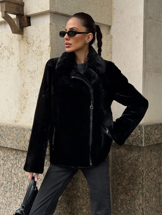 Норковая куртка - косуха из меха стриженой норки - фото 6