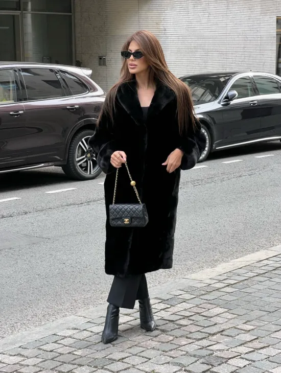 Шуба из меха норки SAGA FURS с капюшоном - фото 3