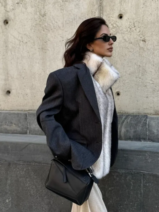 Женская манишка из норки крестовки - фото 9