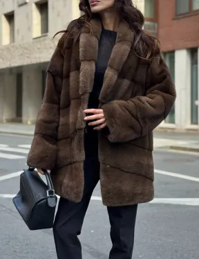 Шуба норковая коричневая - фото 2