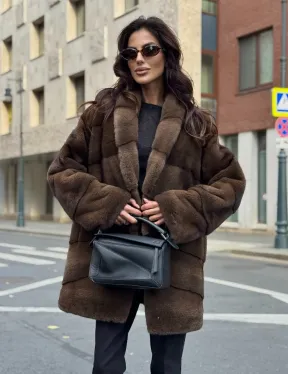 Шуба норковая коричневая - фото 6