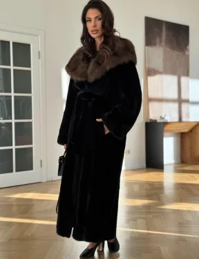 Шуба из меха норки BLACKGLAMA - фото 0