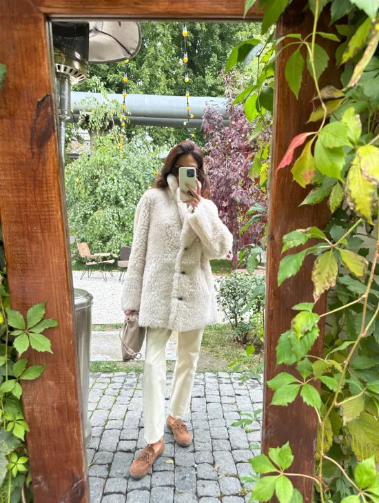 Женская дубленка - мех тиградо - фото 1