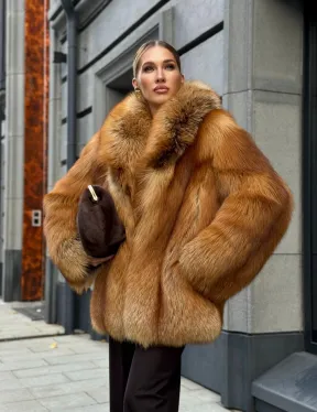 Шуба из лисы - рыжая - фото 22