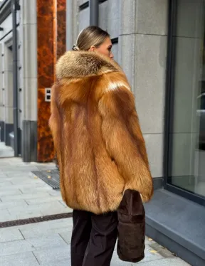 Шуба из лисы - рыжая - фото 21