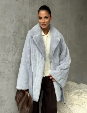 Полушубок из голубой норки - фото 10