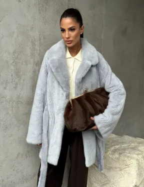 Полушубок из голубой норки - фото 11