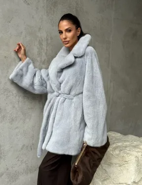 Полушубок из голубой норки - фото 13