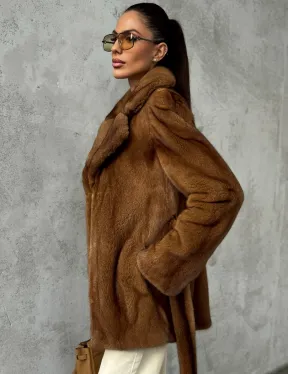 Шуба золотая - норковая - фото 7