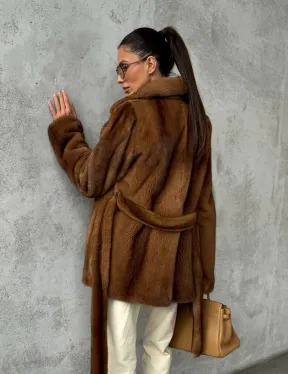 Шуба золотая - норковая - фото 11