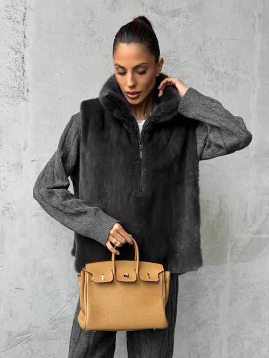 Меховая манишка из меха норки - фото 8