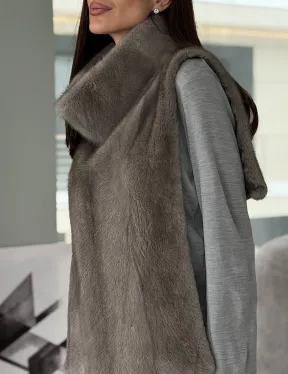 Манишка норковая серая - фото 3