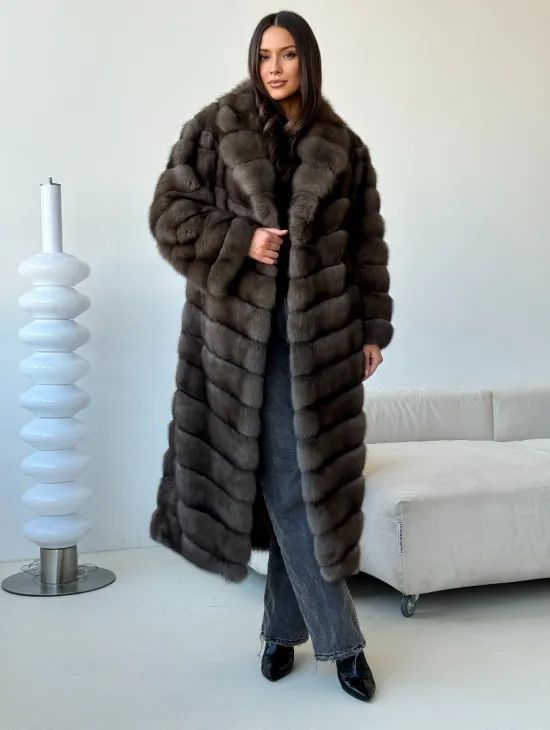 Длинная шуба из соболя - фото 9