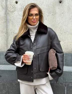 Куртка - дубленка женская - фото 0