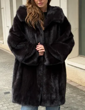 Норковая шуба с капюшоном - фото 3