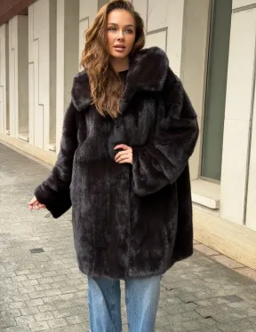 Норковая шуба с капюшоном - фото 4