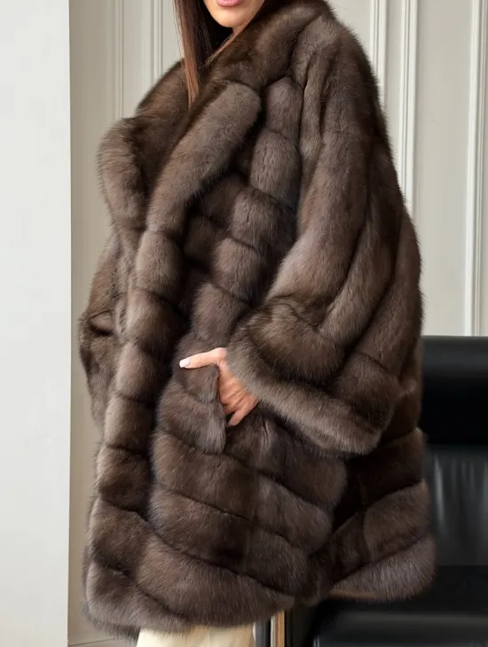 Шуба из баргузинского соболя - оверсайз - фото 4