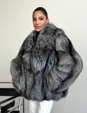 Шуба чернобурка - воротник шаль - фото 7