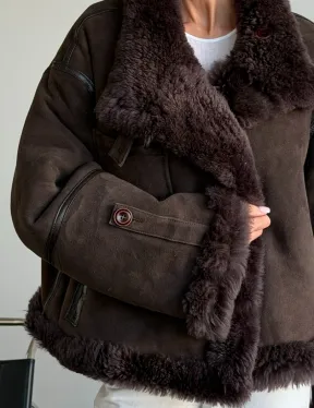 Женская двухсторонняя дубленка - фото 1