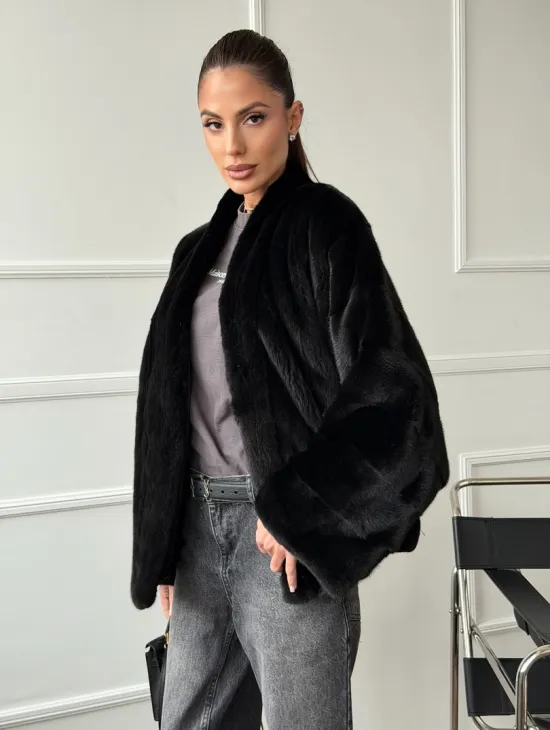 Полушубок норковый SAGA FURS - style oversize - фото 6
