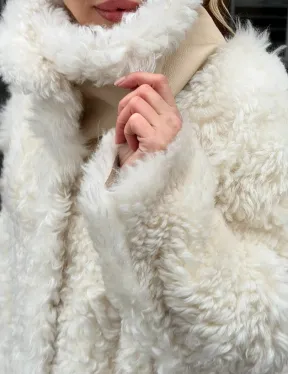 Белая шубка из тиградо - фото 3