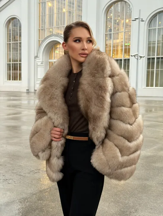 Шуба из песца под куницу - фото 16