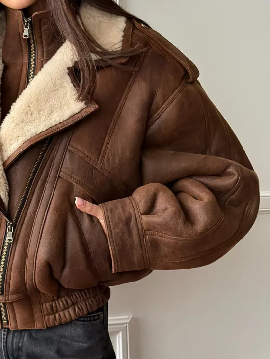 Молодежная куртка - дубленка из овчины - фото 2