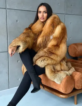 Шуба из натурального меха лисы - фото 10