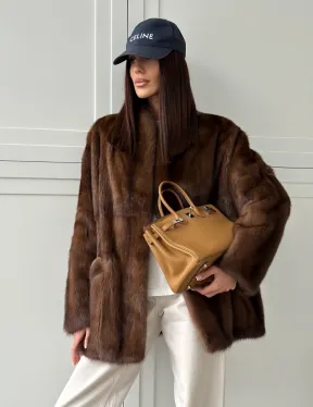 Норковая шуба под куницу (лесная норка) - фото 16