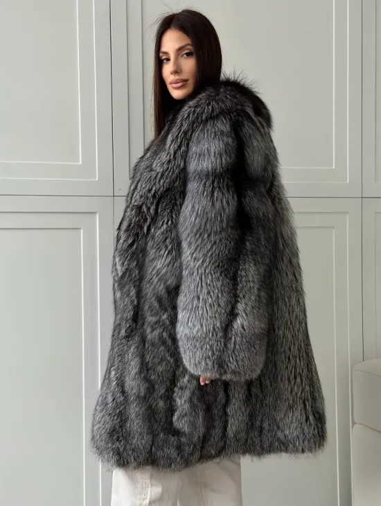 Шикарная шуба из чернобурки - фото 4